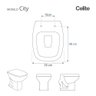 Assento Sanitário Soft Close City Cinza Prata para Vaso Celite - 3