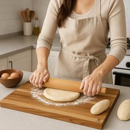 Tábua Teca de Carne 50x40cm Prancha Estação Abrir Massa Churrasco Madeira - 6