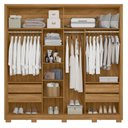 Ver imagem 3 de Guarda Roupa Casal Dunas 2 Portas Freijó Off com Espelho com Cômoda Gaveteiro Georgia Freijó Off Whi
