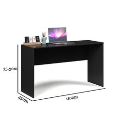 Mesa de Estudo Escrivaninha 110cm Útil Prática Caliope:preto - 6