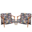 Ver imagem 1 de Kit 2 Poltronas Namoradeira Venus Braço Madeira Maciça Estampada Unidecor Retro Bar 107