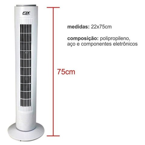 Ventilador de Coluna Circulador de Ar Branco Potente Fix 220V