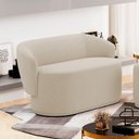 Ver imagem 2 de Kit 02 Poltronas e 01 Namoradeira Orgânica Mavi Bouclê Bege - Desk Design