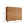 Cômoda para Quarto 8 Gavetas com Rodízios Athenas Cedro - Saga Decor - 4