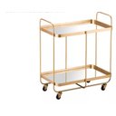 Ver imagem 2 de Carrinho Retangular Decorativo Bebidas Chá Bar Luxo em Metal