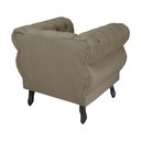 Ver imagem 5 de Poltrona Decorativa Maya Pés Luis XV Suede Capuccino - DS Estofados