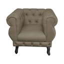 Ver imagem 1 de Poltrona Decorativa Maya Pés Luis XV Suede Capuccino - DS Estofados