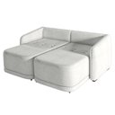 Ver imagem 2 de Sofá Cama Modulado Retrátil e Reclinável Decorativo Varsóvia 236cm Bouclê Cinza G33 - Gran Belo