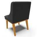 Ver imagem 7 de Kit 8 Cadeiras Estofadas Sala de Jantar Base Fixa de Madeira Castanho Lia Sintético Preto - Ibiza