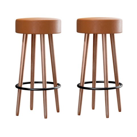 Kit 2 Banquetas Berlin 70cm Couríssimo Amarula - Salaone