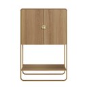 Ver imagem 5 de Balcão Bar 2 Portas 90cm Orgânico Pé Metal Luna Bege/Hanover/Dourado
