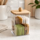 Ver imagem 2 de Porta Objetos Plástico com Tampa de Bambu Lyor 7x11,5cm My Box Organizador Casa Escritório