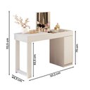 Ver imagem 4 de Escrivaninha Penteadeira Love com 1 Porta e Tampo de Vidro Branco Fosco