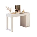 Ver imagem 2 de Escrivaninha Penteadeira Love com 1 Porta e Tampo de Vidro Branco Fosco