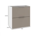 Ver imagem 3 de Gabinete para Banheiro Suspenso 3 Gavetas sem Cuba Pietra Branco/Gianduia Brilho