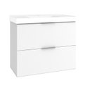 Ver imagem 2 de Gabinete para Banheiro Suspenso 3 Gavetas sem Cuba Pietra Branco/Brilho