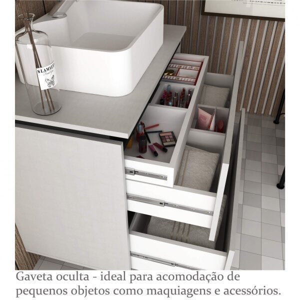 Gabinete para Banheiro sem Cuba 80cm Urban Móveis Bosi - 2