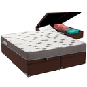 Ver imagem 1 de Cama Box Baú e Colchão Light Espuma D33 Queen Ortobom: Marrom
