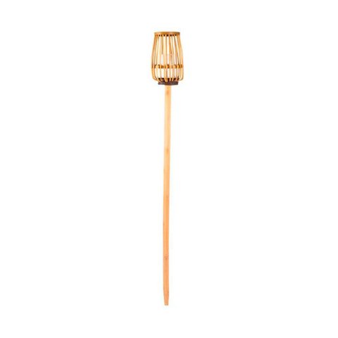 Lanterna Tocha Decorativa em Rattan com Cristal 115x13cm para Jardim e Área Externa