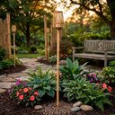 Ver imagem 2 de Lanterna Tocha Decorativa em Rattan com Cristal 115x13cm para Jardim e Área Externa