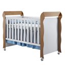 Ver imagem 2 de Quarto de Bebê New Selena 4 Portas com Cômoda Selena e Berço Mirelle Branco Acetinado Amadeirado e C