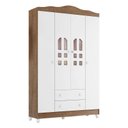 Ver imagem 6 de Quarto de Bebê New Selena 4 Portas com Cômoda Selena e Berço Mirelle Branco Acetinado Amadeirado e C