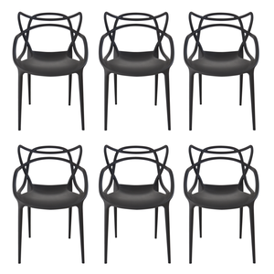 Cadeira Allegra Preta - Kit com 6