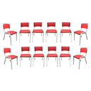 Ver imagem 2 de Kit 12 Cadeiras Iso Infantil Vermelho Brinquedoteca Escola Creche Igreja Empilhavel