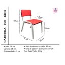 Ver imagem 6 de Kit 12 Cadeiras Iso Infantil Vermelho Brinquedoteca Escola Creche Igreja Empilhavel
