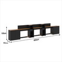 Ver imagem 6 de Conjunto de Escritório Smart 2 Livreiro 2 Buffet e 3 Mesas 90cm - Preto e Cedro