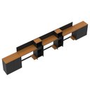 Ver imagem 7 de Conjunto de Escritório Smart 2 Livreiro 2 Buffet e 3 Mesas 90cm - Preto e Cedro