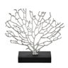 Escultura Arvore da Vida Decor Prata em Metal com Base Preta - 1