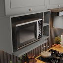 Ver imagem 4 de Armário Aéreo 80cm com Nicho para Microondas 1 Porta Basculante Americana Henn