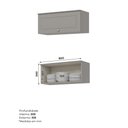 Ver imagem 3 de Armário Aéreo 80cm com Nicho para Microondas 1 Porta Basculante Americana Henn