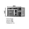 Armário Aéreo 80cm com Nicho para Microondas 1 Porta Basculante Americana Henn - 2