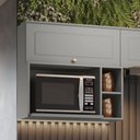 Ver imagem 5 de Armário Aéreo 80cm com Nicho para Microondas 1 Porta Basculante Americana Henn