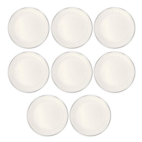 Conjunto 8 Pratos Sobremesa Cerâmica 20,5cm Harmony Branco