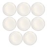 Conjunto 8 Pratos Sobremesa Cerâmica 20,5cm Harmony Branco - 1