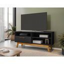 Ver imagem 2 de Rack para TV até 55 Polegadas Pés em Madeira Maciça Retrô Paládio