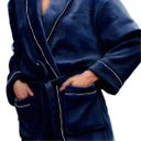 Ver imagem 2 de Roupão Luxo Microfibra Macio Mangas Longas Toque Suave