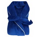 Ver imagem 1 de Roupão Luxo Microfibra Macio Mangas Longas Toque Suave