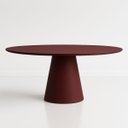 Ver imagem 1 de Mesa de Jantar Cone Oval 120x80 Cm Laca Vinho Marsala