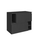Ver imagem 2 de Gabinete de Banheiro Suspenso 75cm Luiza com 02 Portas Basculante Grafite sem Cuba