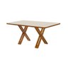 Mesa De Jantar Nadia 180X90 Linha Wood E Tampo Off White Base Em Madeira Maciça - Cor: Cinza - 1