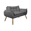 Ver imagem 2 de Sofá 2 Lugares Namoradeira Opala Decorativa Cinza:cinza