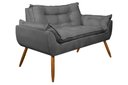 Ver imagem 2 de Sofá 2 Lugares Namoradeira Opala Decorativa Cinza:cinza