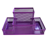 Organizador Mesa Colorido Aramado Porta Canetas Lápis Papel:Roxo - 1