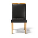 Ver imagem 4 de Kit com 2 Cadeiras Agnes Madeira Maciça Estofadas para Mesa de Jantar Courino Preto 503