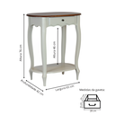 Ver imagem 4 de Mesa de Apoio Oval Clássica Decorativa de Madeira com Pés Luiz Xv - Branco Laca com Tampo Imbuia Gla