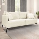 Ver imagem 2 de Kit Poltrona e Sofá Living 2 Lugares 1,60m Sirius Linho Natural Pés Metálicos - Pallazio